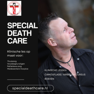 Les Special Death Care, Airbrush Special Death Care, Wagens Special Death Care, voomalig ambu, voormalig ambulance, special death care, klinische lessen, postmortale zorg, thanatopraxie, buikpunctie, airbrush, vervoer, pacemaker, reconstructie, reconstructies, camouflage, camouflage cursus, airbrush cursus, presentaties, presentatie altijd werken in emotie, boeken, boek alrijd werken in emotie, boek als de dood begint te ruiken, boek zonder hartslag, aardbeving turkije, humanitaire hulp, death care germany, bodyseal, beladen presentatie, embalmer, specialistische postmortale zorg, Edwin spieard