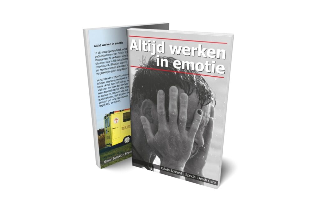 ISBN-9789090332444, Airbrush Special Death Care, Wagens Special Death Care, voomalig ambu, voormalig ambulance, special death care, klinische lessen, postmortale zorg, thanatopraxie, buikpunctie, airbrush, vervoer, pacemaker, reconstructie, reconstructies, camouflage, camouflage cursus, airbrush cursus, presentaties, presentatie altijd werken in emotie, boeken, boek alrijd werken in emotie, boek als de dood begint te ruiken, boek zonder hartslag, aardbeving turkije, humanitaire hulp, death care germany, bodyseal, beladen presentatie, embalmer, specialistische postmortale zorg, Edwin spieard