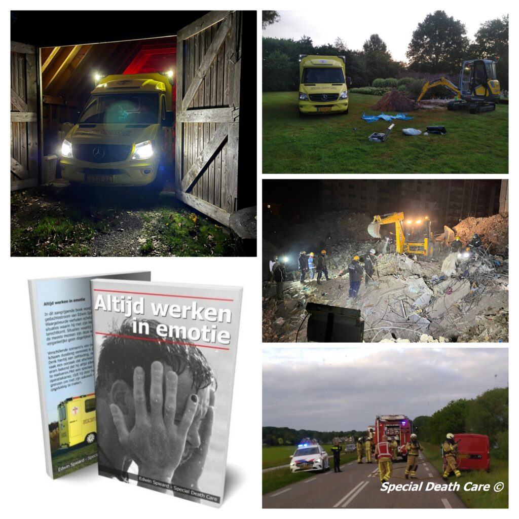 Altijd werken in emotie, Airbrush Special Death Care, Wagens Special Death Care, voomalig ambu, voormalig ambulance, special death care, klinische lessen, postmortale zorg, thanatopraxie, buikpunctie, airbrush, vervoer, pacemaker, reconstructie, reconstructies, camouflage, camouflage cursus, airbrush cursus, presentaties, presentatie altijd werken in emotie, boeken, boek alrijd werken in emotie, boek als de dood begint te ruiken, boek zonder hartslag, aardbeving turkije, humanitaire hulp, death care germany, bodyseal, beladen presentatie, embalmer, specialistische postmortale zorg, Edwin spieard