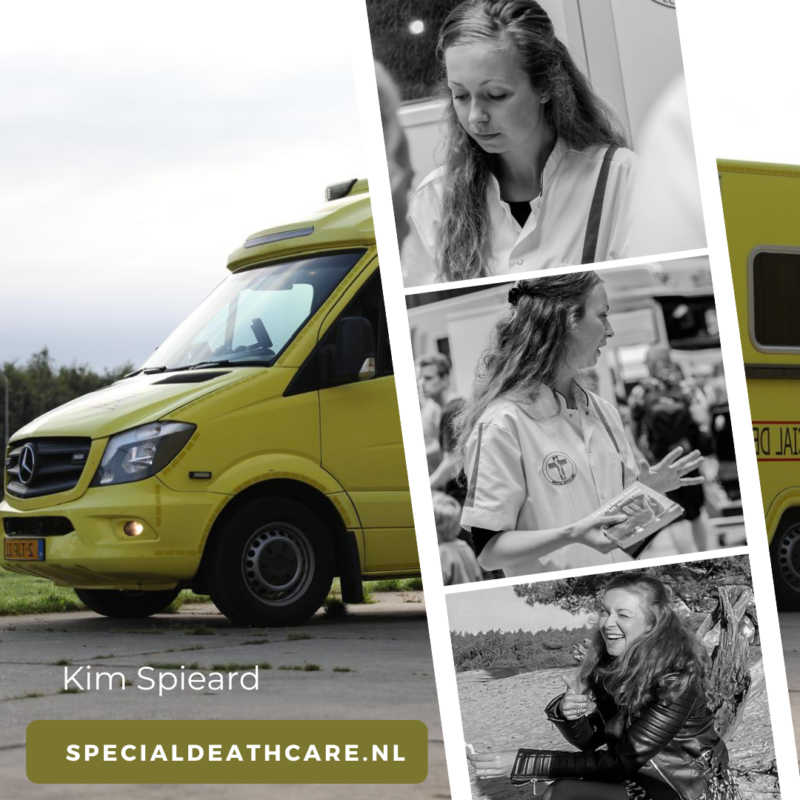 Kim Spieard - Special Death Care, Airbrush Special Death Care, Wagens Special Death Care, voomalig ambu, voormalig ambulance, special death care, klinische lessen, postmortale zorg, thanatopraxie, buikpunctie, airbrush, vervoer, pacemaker, reconstructie, reconstructies, camouflage, camouflage cursus, airbrush cursus, presentaties, presentatie altijd werken in emotie, boeken, boek alrijd werken in emotie, boek als de dood begint te ruiken, boek zonder hartslag, aardbeving turkije, humanitaire hulp, death care germany, bodyseal, beladen presentatie, embalmer, specialistische postmortale zorg, Edwin spieard, Kim Spieard