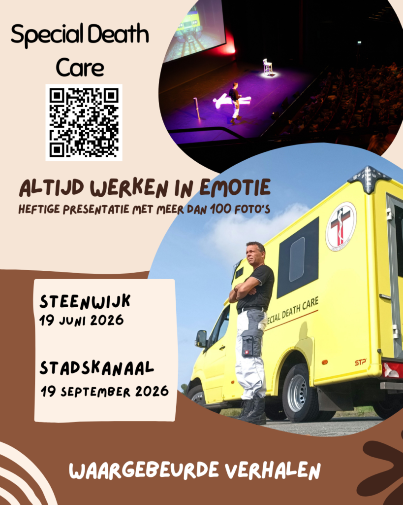 Edwin Spieard - Special Death Care, Edwin Spieard - Special Death Care, Airbrush Special Death Care, Wagens Special Death Care, voomalig ambu, voormalig ambulance, special death care, klinische lessen, postmortale zorg, thanatopraxie, buikpunctie, airbrush, vervoer, pacemaker, reconstructie, reconstructies, camouflage, camouflage cursus, airbrush cursus, presentaties, presentatie altijd werken in emotie, boeken, boek alrijd werken in emotie, boek als de dood begint te ruiken, boek zonder hartslag, aardbeving turkije, humanitaire hulp, death care germany, bodyseal, beladen presentatie, embalmer, specialistische postmortale zorg, Edwin spieard, Geert Teis, presentatie geert teis, uitverkochte zaal geert teis